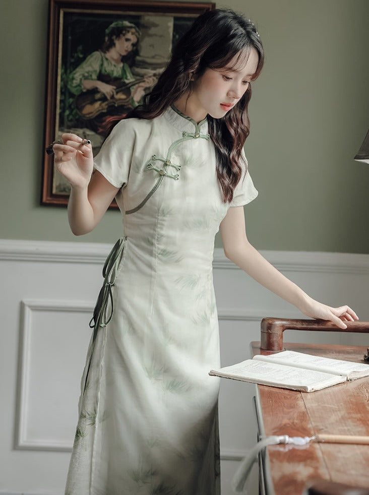Retro Slit Chinese-style Dress