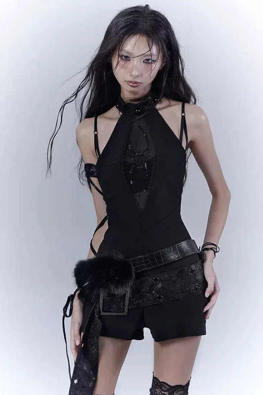 Dark Mode Sleeveless Top + Inner + Belt