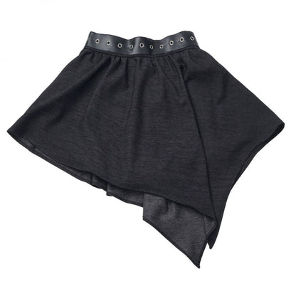Off-shoulder Sweatshirt Top + Asymmetric Skirt + Long Pants