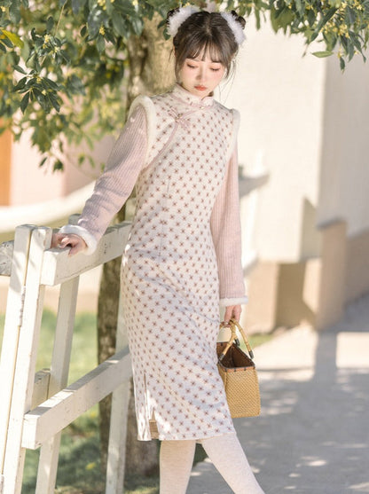 Pastel Sweet Retro Flower Chinese-style Dress