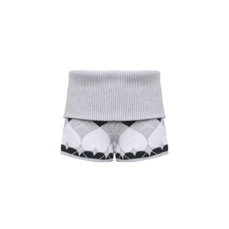 Heart Pattern Cardigan + Top + Shorts