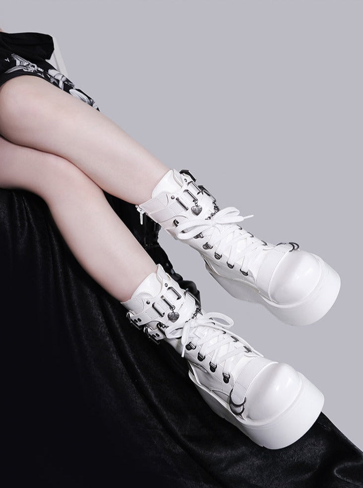 Subculture Night Short Boots Round Toe Muffin Boots