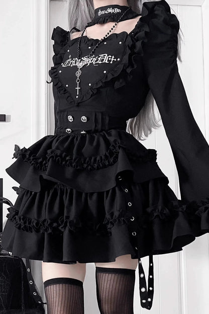 Subculture Gothic Dark Slim Long Sleeve Dress