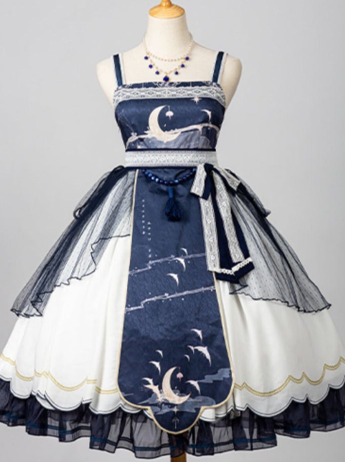Lolita Night Crescent Moon Suspender Dress Set