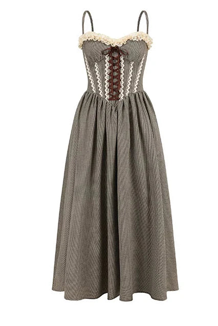 Lace Houndstooth Camisole Dress