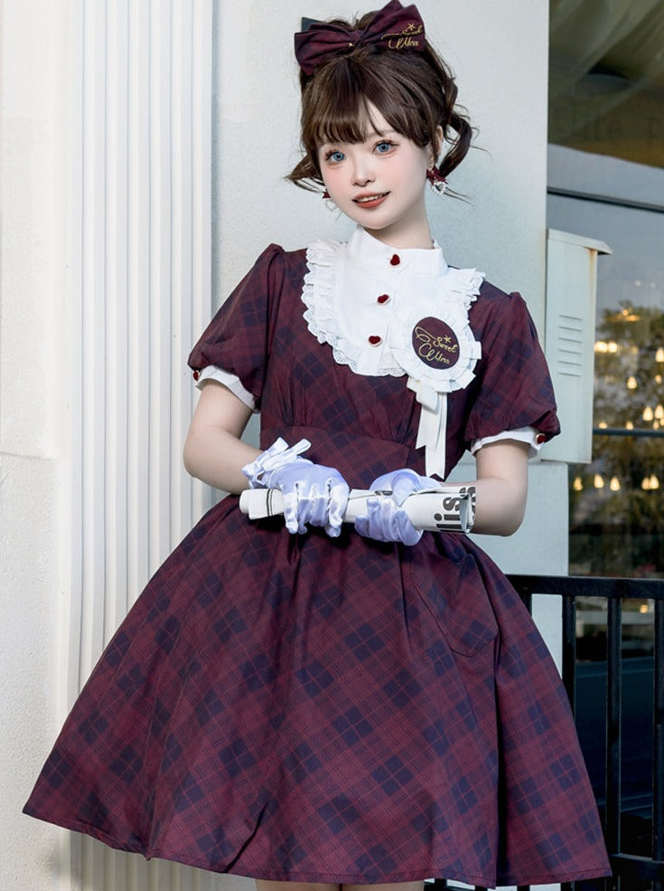 Retro Girl Plaid Lolita Dress