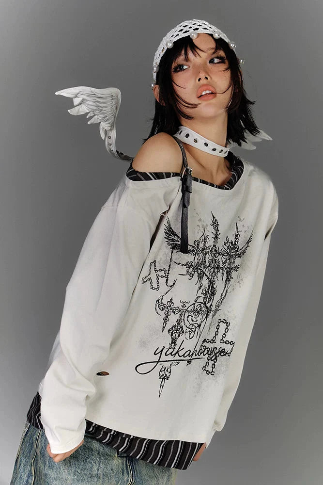 Subculture One Shoulder Loose Top
