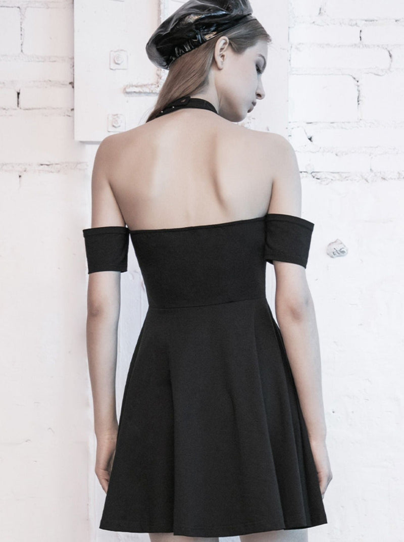 Little Black Neck Off Shoulder Skirt