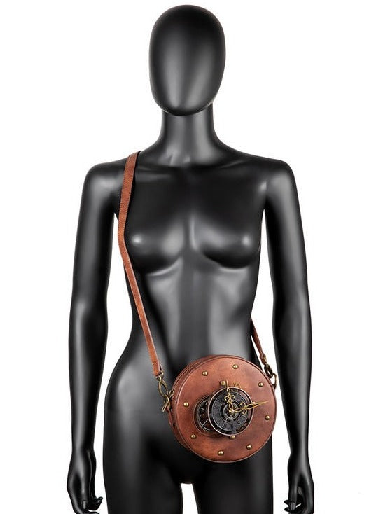 Steampunk Antique Clock Circle Bag
