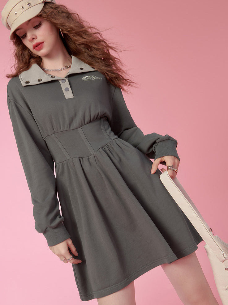 American Retro Waist Mark Design Dress