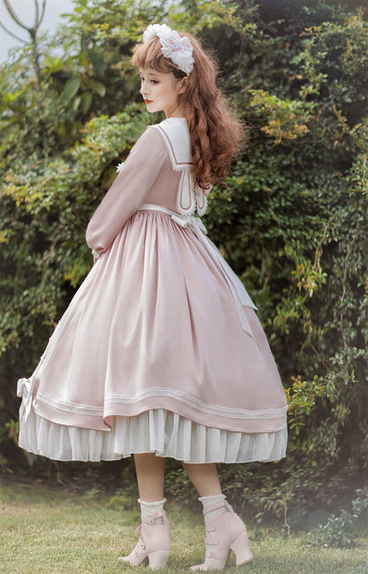 Rabbit Ears Sailor Pearl Bow French Doll Dress