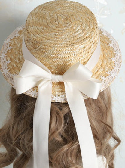 Back Big Ribbon Girly Summer Hat