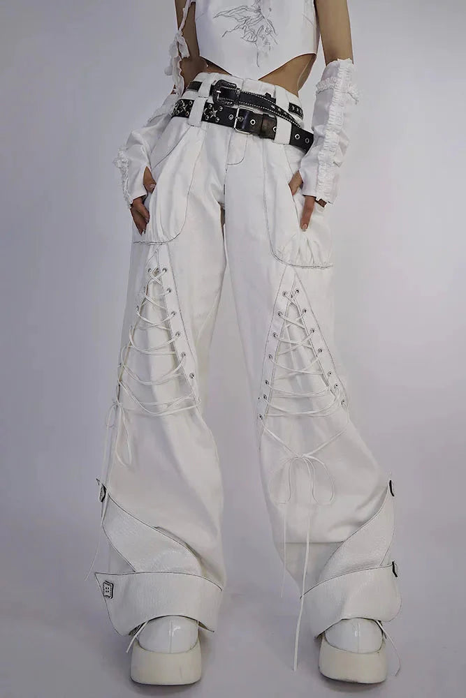 Double Waistband High Street Pants + Belt