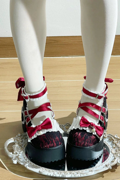 Dream Ribbon Lace Mary Jane Shoes