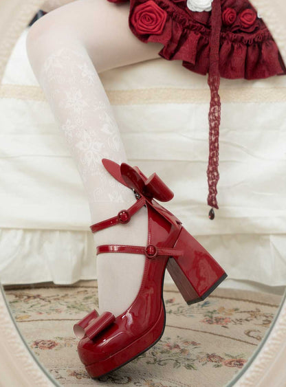 Bunny Ear Ribbon High Heels