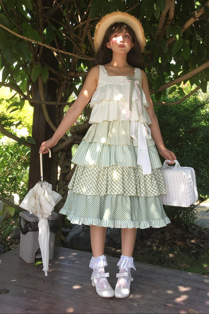 [pre-order] Tiered Ruffled Sleeveless Dress + Ribbon