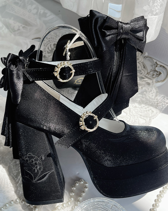 Sweet Macaron Color Ribbon Lolita Heel