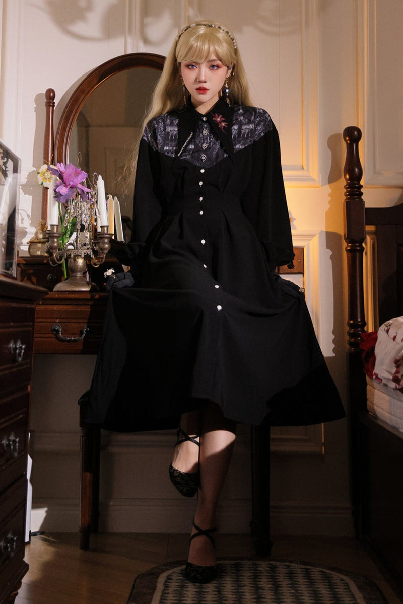 French Long Shirt Dress