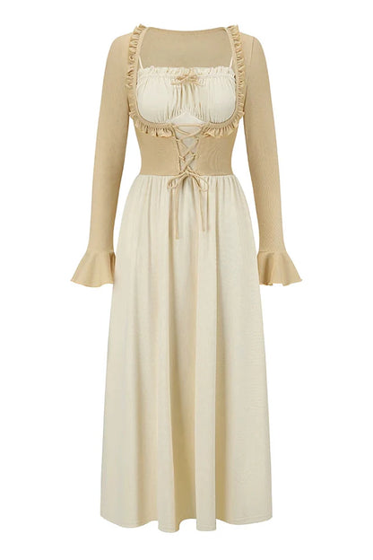 Lace Color Blocking Dress