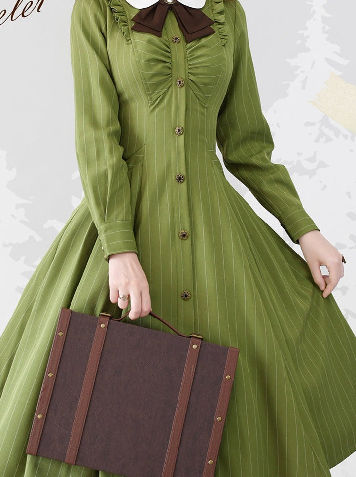 College Classical Retro Stripe Dress