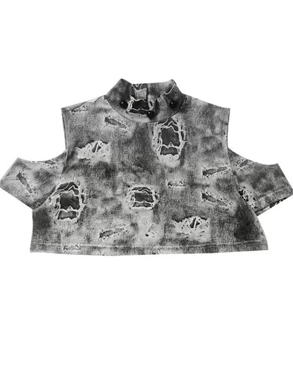Y2k Star Denim Overall Skirt + Inner Top