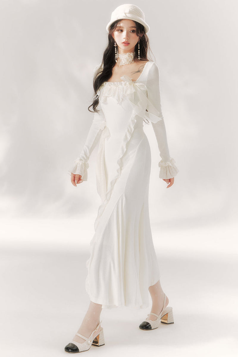 Open-neck Fishtail Dress