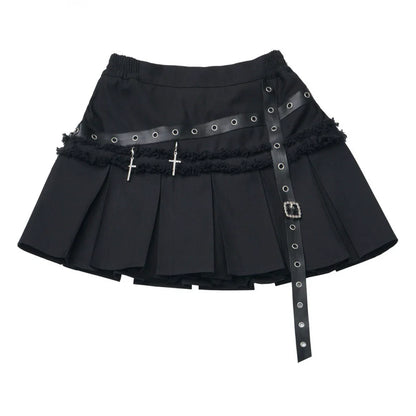 Checkered Top + Skirt + Tie
