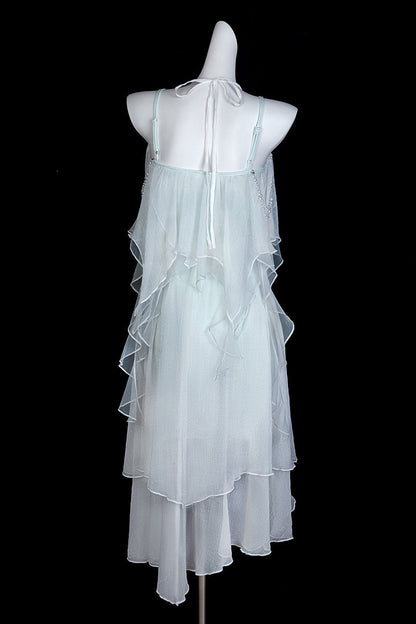 [pre-order Item] Pure White Split Three-piece Swimsuit