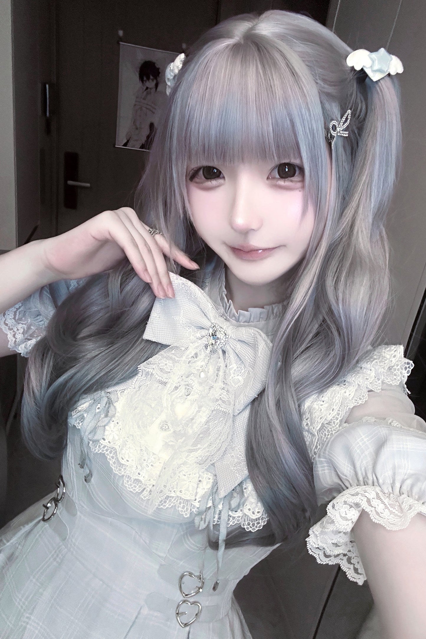 [pre-order] Angel Gray Blue Plaid Dress