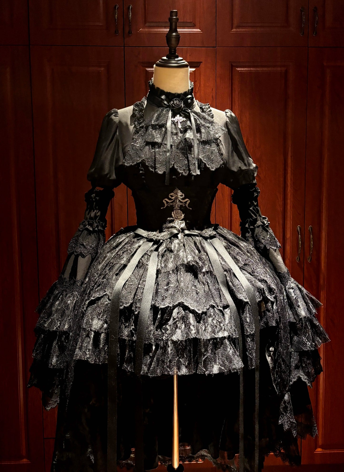 [pre-order Deadline: March 18] Dark Gothic Lolita Skirt + Shirt + Headband + Hat + Sleeve