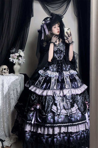 Dusk Manor Grape Lolita Dress + Hat + Accessories