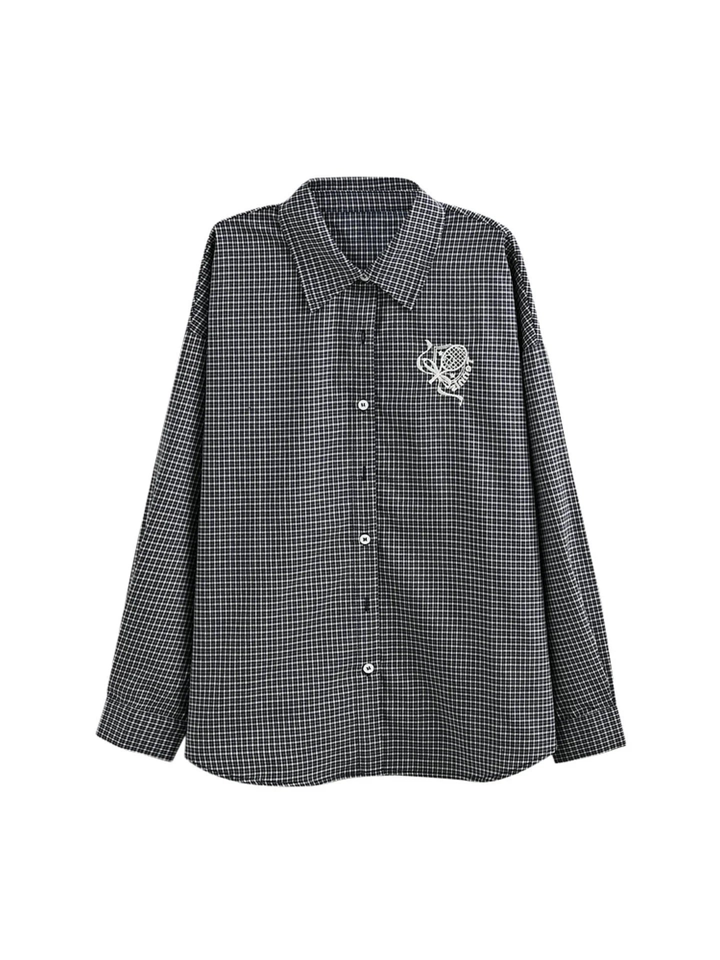 Plaid Loose Academy Blouse