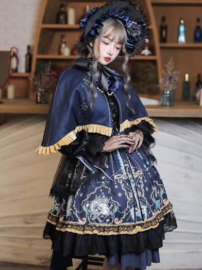 Black Retro Gothic Dark Lolita