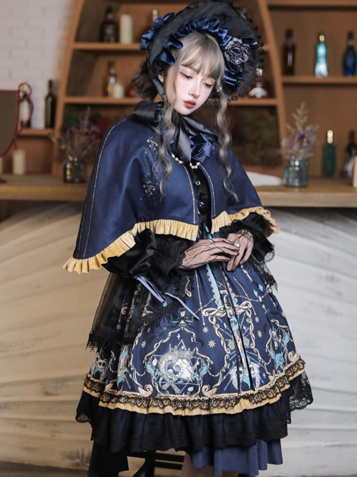 Black Retro Gothic Dark Lolita