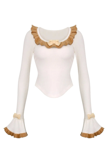 Knit Top + Brooch Kitten Suspender Skirt + Cape