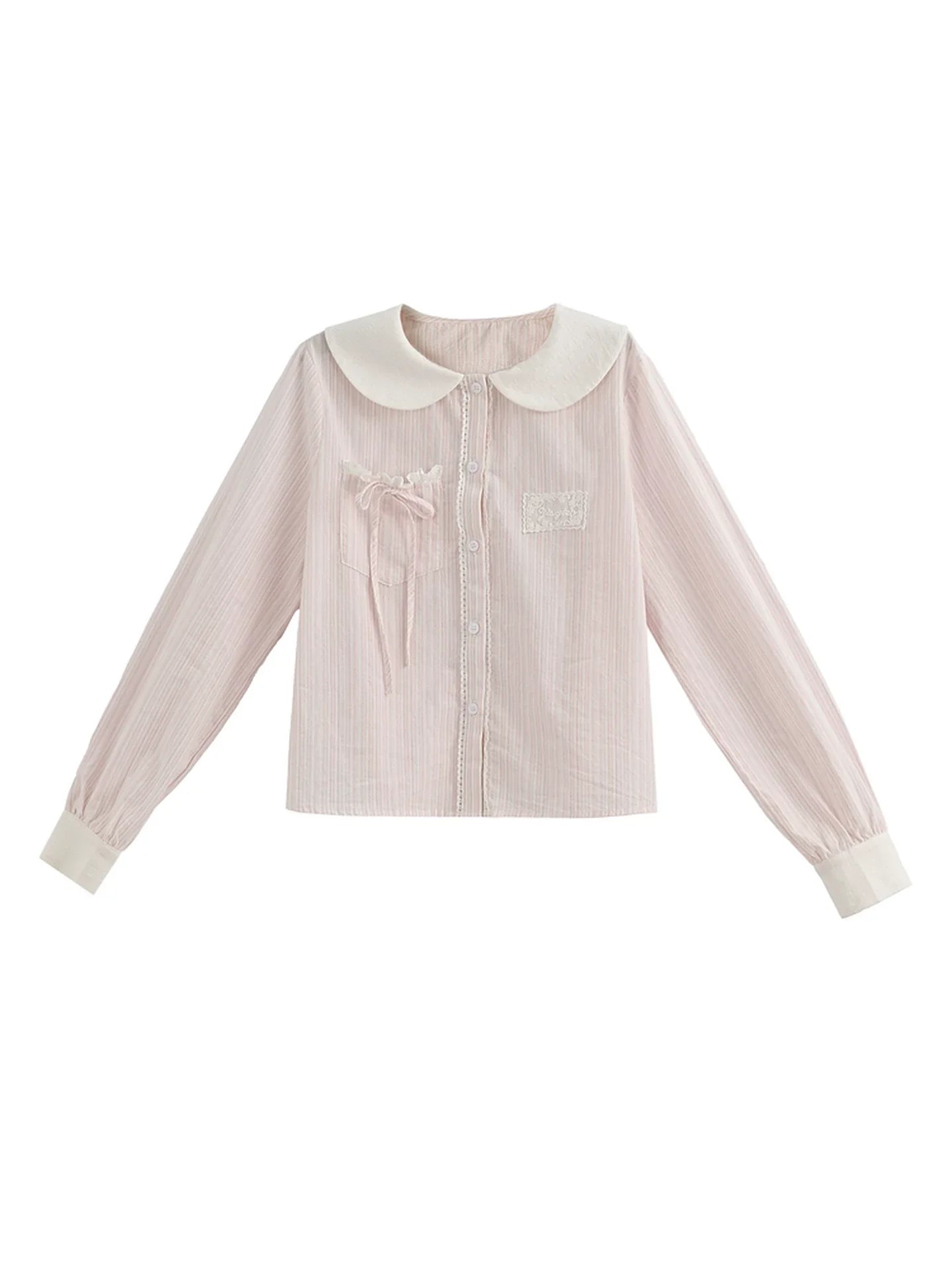 Doll Collar Cotton Blouse