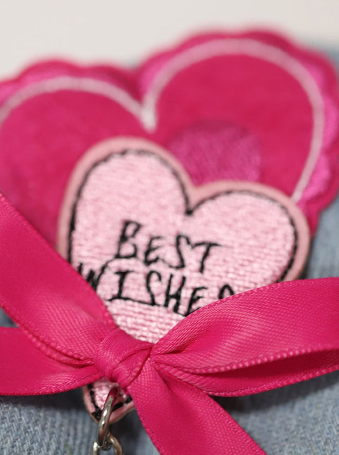 Charm Heart Denim Blue Beret