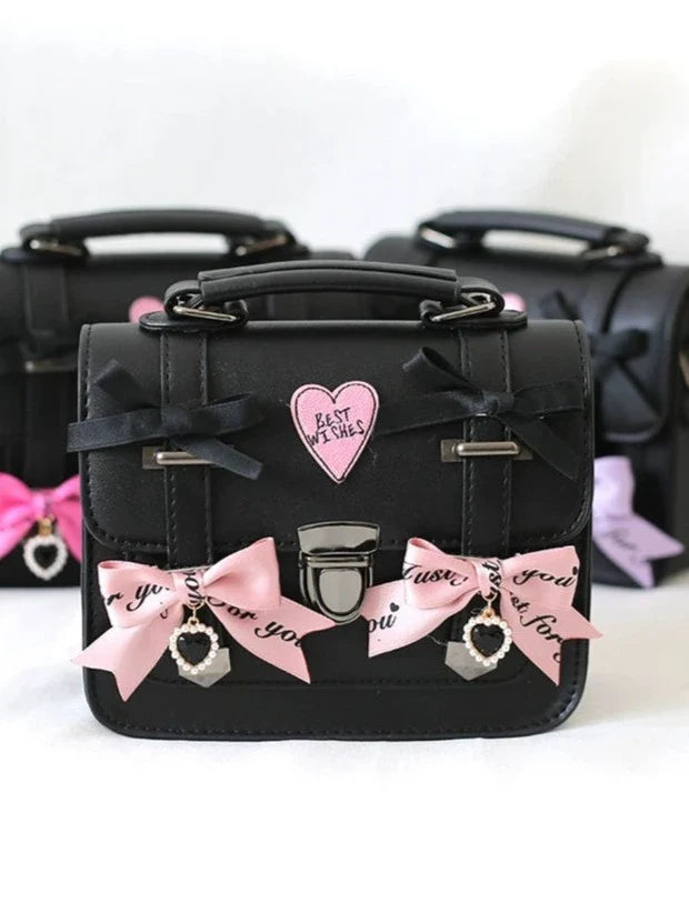 Sweet Cool Black Pink College Bag