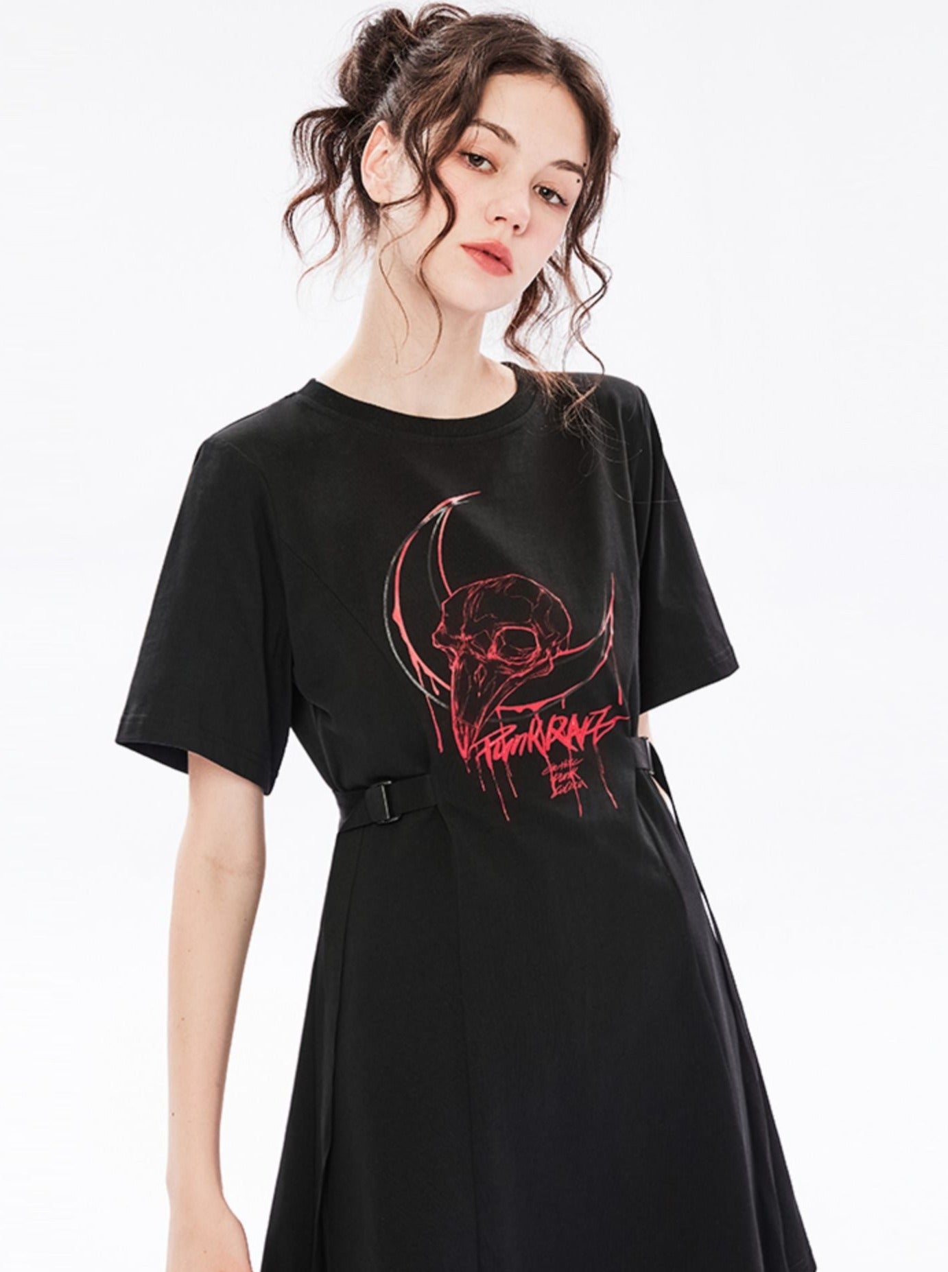 Punk Dark Waist T Shirt Dress