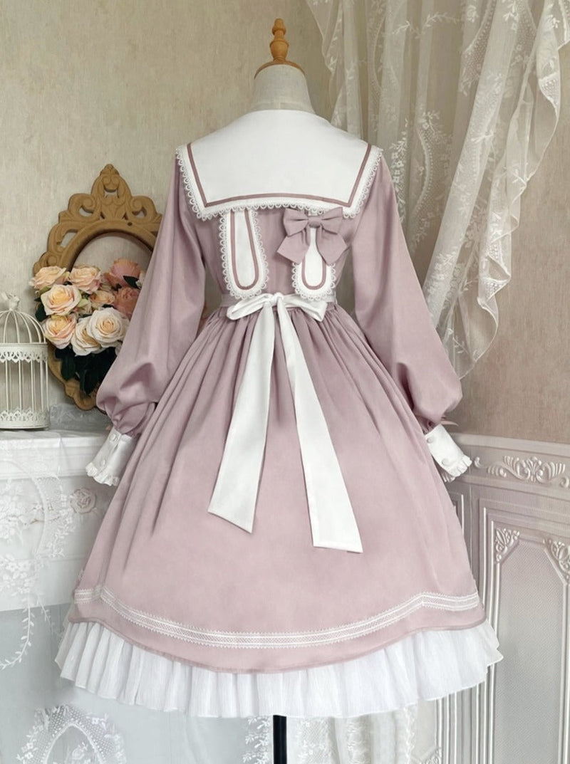Rabbit Ears Sailor Pearl Bow French Doll Dress