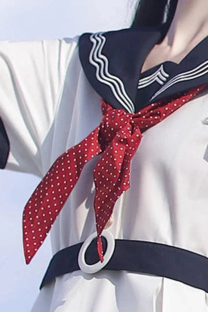 Summer Sea Sailor Top + Skirt + Ribbon Accessory