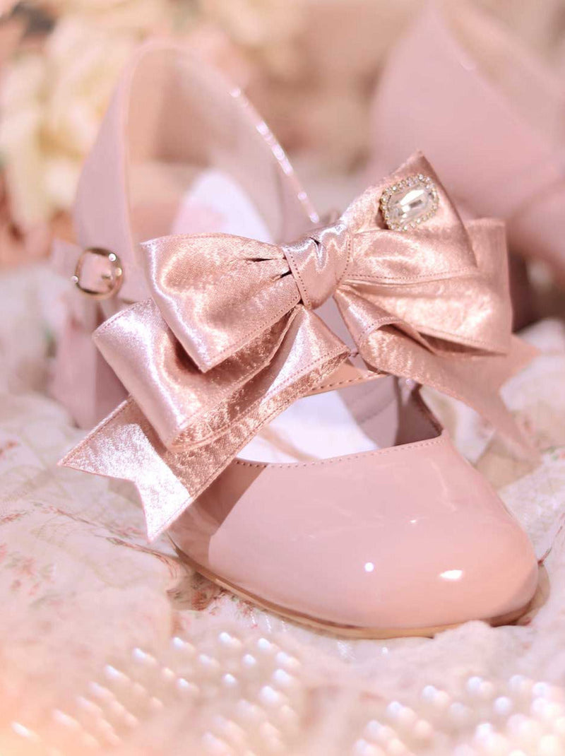 Ribbon Open Heart High Heel Lolita Shoes [jewel Ribbon/normal Ribbon]