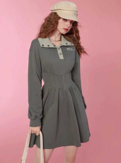 American Retro Waist Mark Design Dress