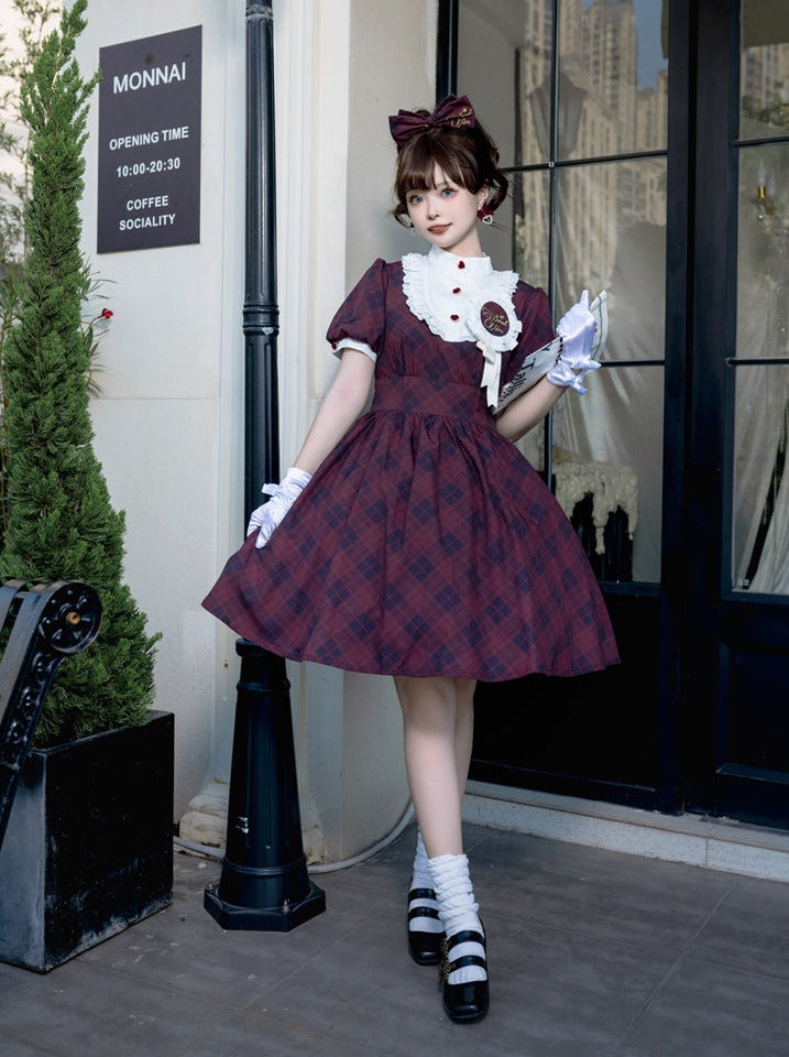Retro Girl Plaid Lolita Dress