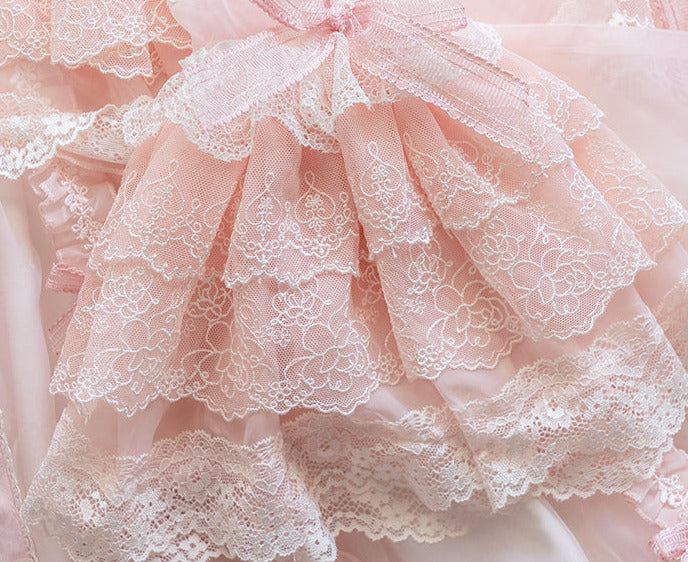 [pre-order] Candy Flavor Flower Lace Tulle Dress + Ribbon Veil