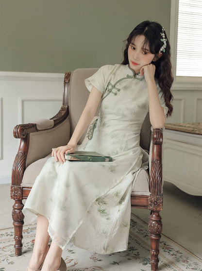 Retro Slit Chinese-style Dress