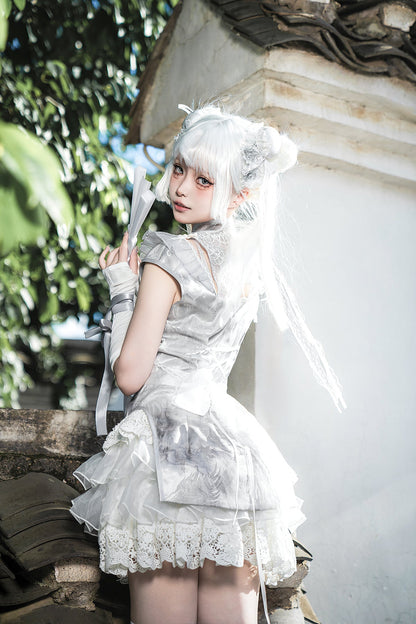 Silver Moon Lolita Apron Dress