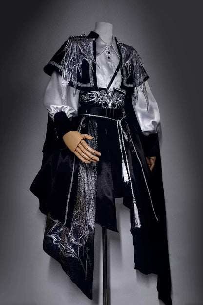 [pre-order] Dark Fantasy Embroidery Cape + Shirt + Corset Train + Pants/skirt Complete Set + Full Set