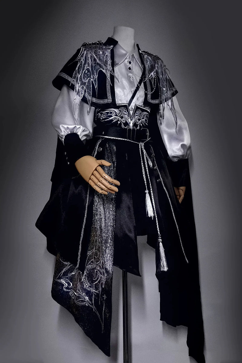 [pre-order] Dark Fantasy Embroidery Cape + Shirt + Corset Train + Pants/skirt Complete Set + Full Set