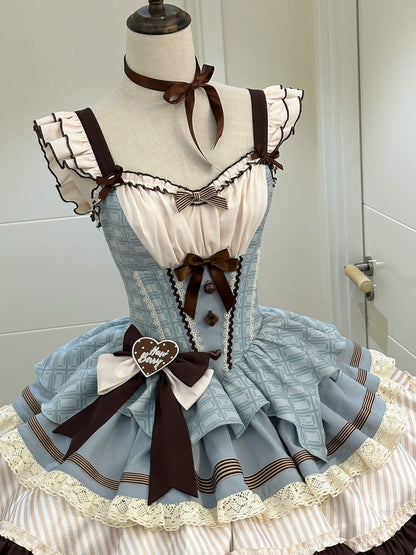 [pre-order] Mint Chocolate Lolita Tutu Sweet Dress + Ribbon Headband